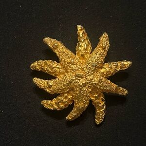 Vintage Textured Abstract Starfish Brooch Van S Authentic